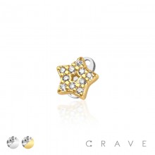 MULTI CZ STAR TOP AND BASE 316L SURGICAL STEEL DERMAL SET 